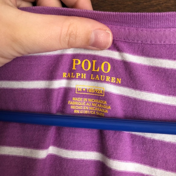 Stripes polo v neck t shirt - Picture 3 of 3